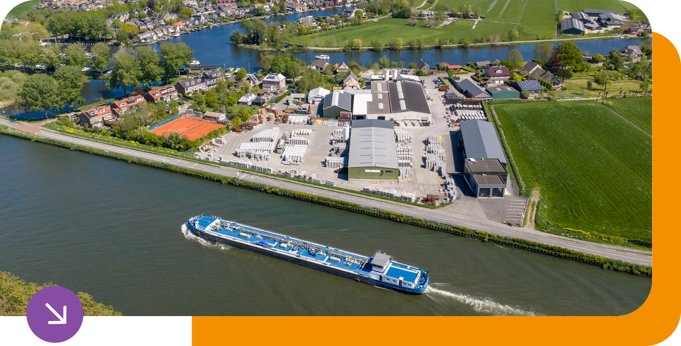 Luchtfoto met drone van Betonfabriek Nigtevecht