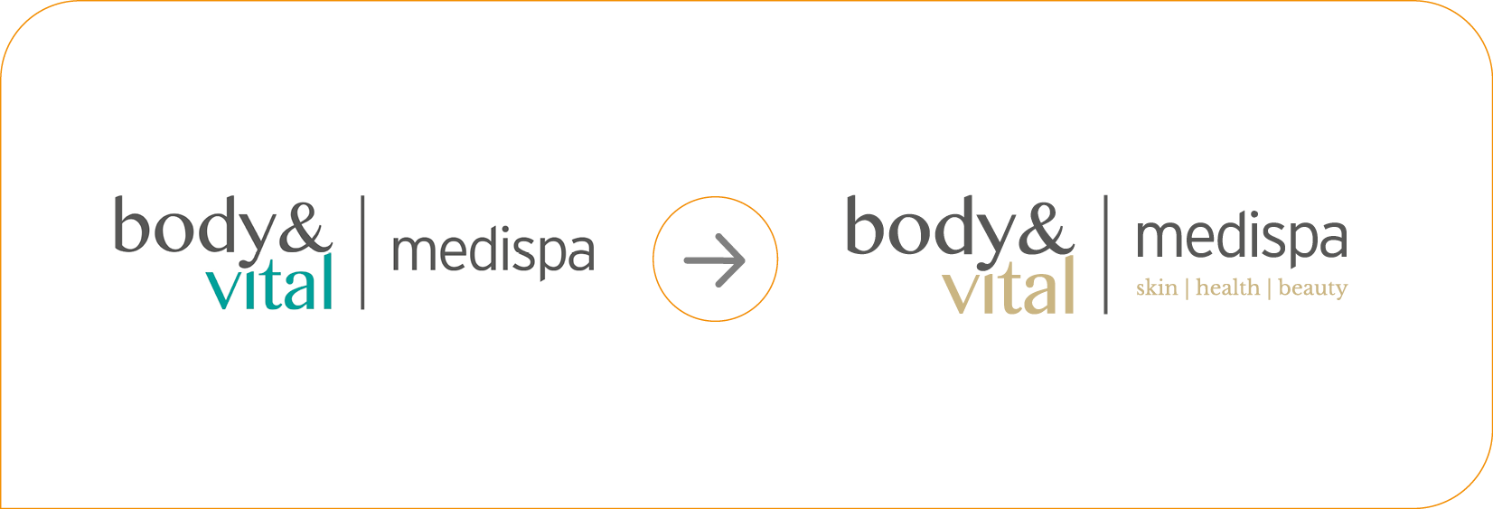 Logo van Body & Vital voor en na de rebranding