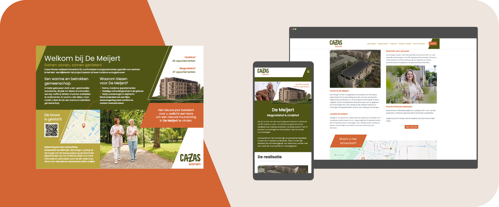 Projectwebsite en krantenadvertentie voor De Meijert