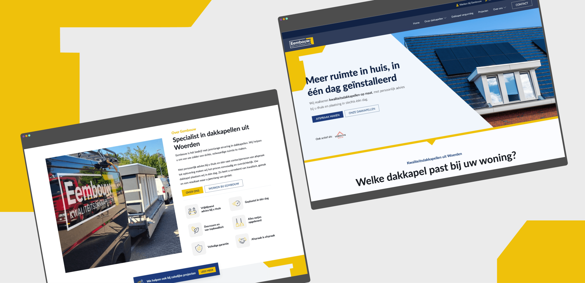 Webdesign en websiteontwikkeling voor Eembouw Kwaliteitsdakkapellen in Woerden