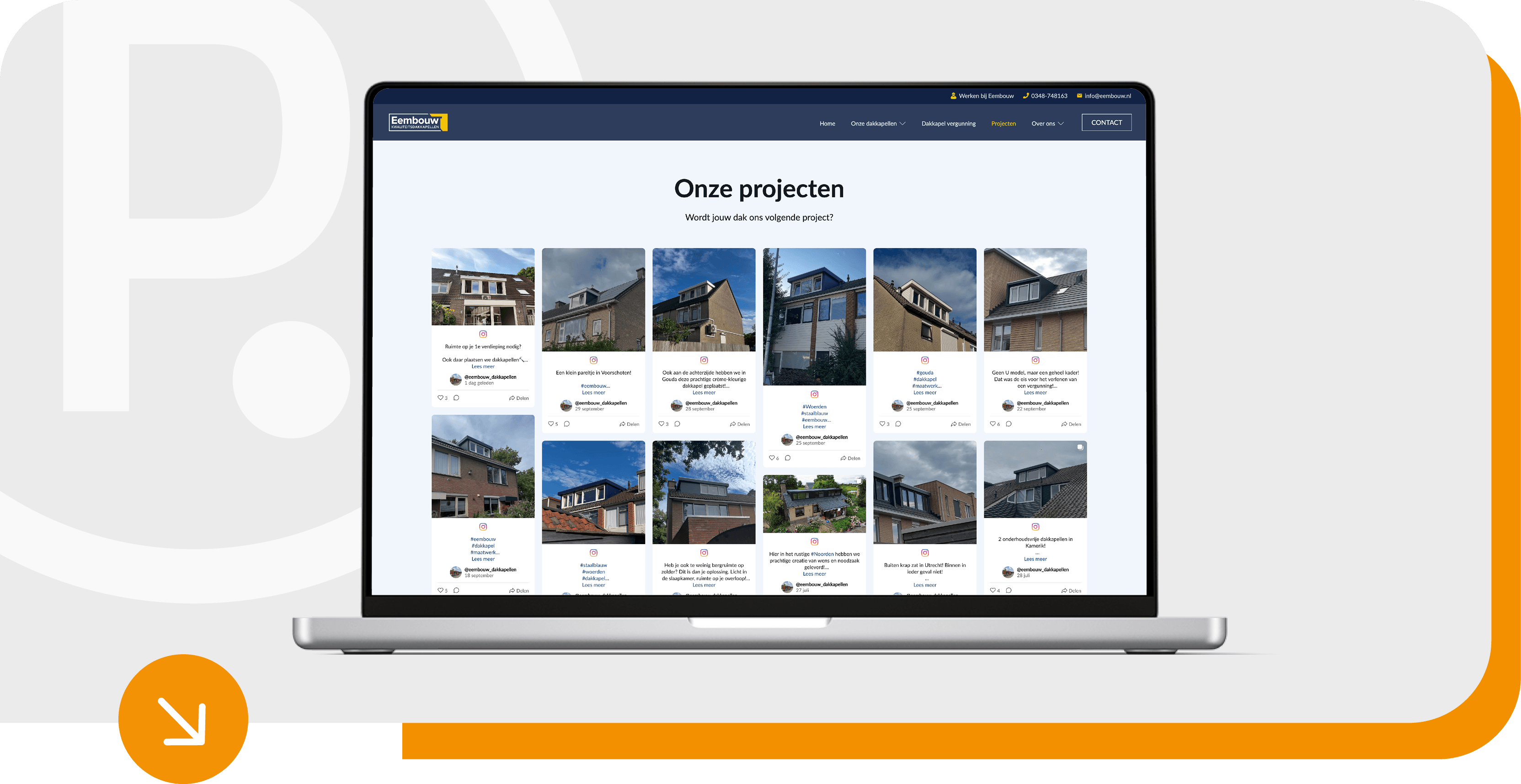 Website met geïntegreerde Instagram-projecten